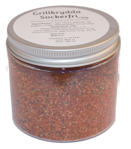 [S306B] Grill seasoning sugar-free pack in PET with silver lid 100g