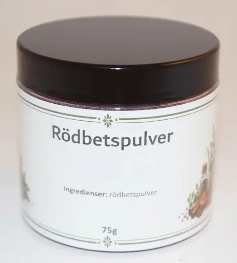 [S309D] Rödbetspulver i PET-burk med svart lock