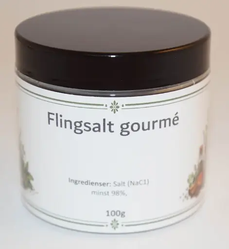 [S51D] Flake salt Gourmet PET jar with black lid 100g