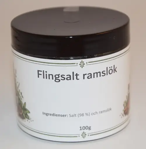 [S57D] Flake salt Ramson pack in PET jar with black lid 100g
