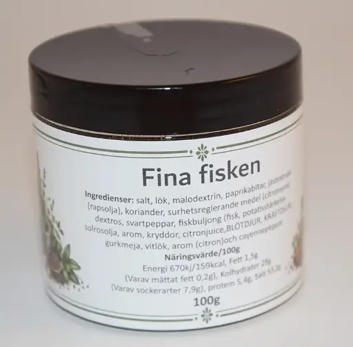 [S68D] Fina fisken pack in PET jar with black lid 100g