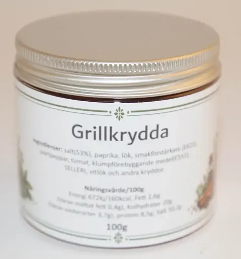 [S72B] Grillkrydda i PET-burk med silverlock 100g