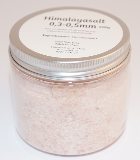 [S84B] Himalaya salt 0.3-0.5mm pack in PET jar with silver lid 200g