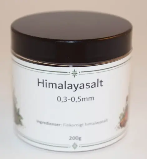 [S84D] Himalaya salt 0.3-0.5mm pack in PET jar with black lid 200g