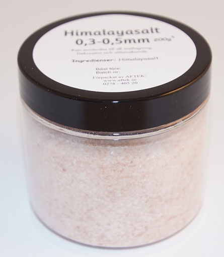 [S84D] Himalaya salt 0.3-0.5mm pack in PET jar with black lid 200g