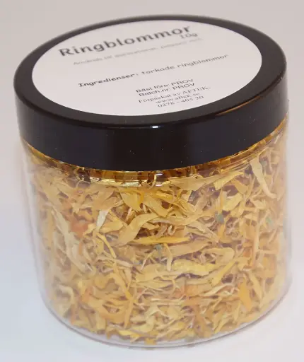 [S864D] Marigold flowers in PET jar black lid 15g
